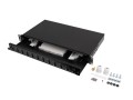 Przełącznica światłowodowa LANBERG 12xSC duplex / 12xLC quad rack 19" 1U czarna + akcesoria - 2312861