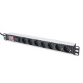 Digitus Listwa zasilająca PDU 19" Rack, 7x gniazdo schuko, 2.0m, 1x wtyk unischuko, 16A, wł./wył., zabezpieczenie przepięciowe, profil aluminiowy - 1916508