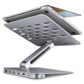 Stojak do laptopów i tabletów z hubem USB-C Axagon HMC-STND - srebrny - 2429761