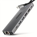 AXAGON HMC-7HX2 Hub USB, 2x USB-A, 1x USB-C, 2x HDMI 2.0, 1x RJ45, 100 W PD – srebrny - 2594215
