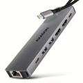 AXAGON HMC-7HX2 Hub USB, 2x USB-A, 1x USB-C, 2x HDMI 2.0, 1x RJ45, 100 W PD – srebrny - 2517199