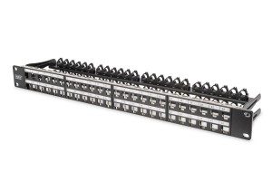 Patch panel pusty DIGITUS 19" 48 port 1U do modułów keystone (RAL 9005)