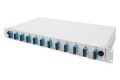 Panel krosowy FO bez płyty czołowej 19'' 1U, wysuwany, dławnica PG13.5 i PG16, opaski/uchwyty, szary - 2254740