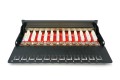 Digitus Panel krosowy (patch panel) desktop (biurkowy) 12x RJ45, LSA poziom, kat.6A, ekranowany, czarny, prowadnica kabli - 2423140