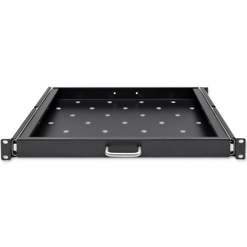 QOLTEC PÓŁKA Z UCHWYTEM DO SZAFY RACK | 600*600 | WYSUWANA | CZARNA - 2440674