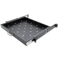 QOLTEC PÓŁKA Z UCHWYTEM DO SZAFY RACK | 600*600 | WYSUWANA | CZARNA - 2440671