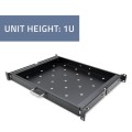 QOLTEC PÓŁKA Z UCHWYTEM DO SZAFY RACK | 600*600 | WYSUWANA | CZARNA - 2597163