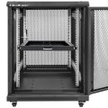 QOLTEC PÓŁKA Z UCHWYTEM DO SZAFY RACK | 600*600 | WYSUWANA | CZARNA - 2597161