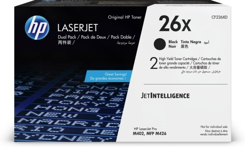 HP 26X – zestaw 2 czarnych, oryginalnych wkładów z tonerem XL - 2203671