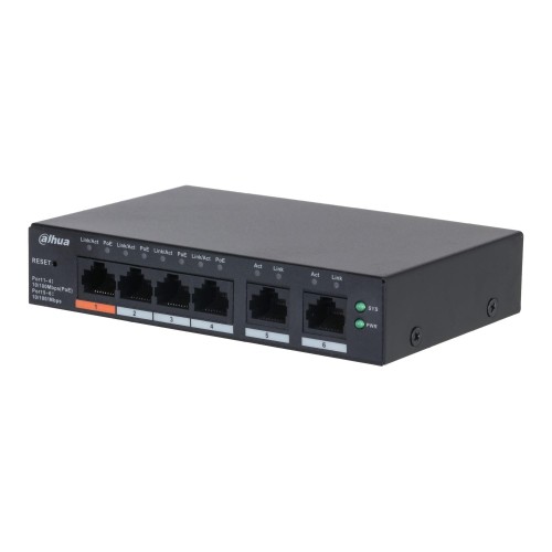 Switch zarządzalny Dahua CS4006-4ET2ET-60 6x10/100Mbps PoE 60W - 2532893