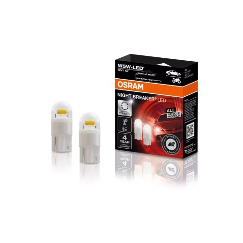 Żarówka LED (Blister 2szt.) W5W 12V 1W W21x9.5d możliwość legalizacji dla wybranych samochodów Night Breaker LED GEN 2, biała 5700K - 2593408