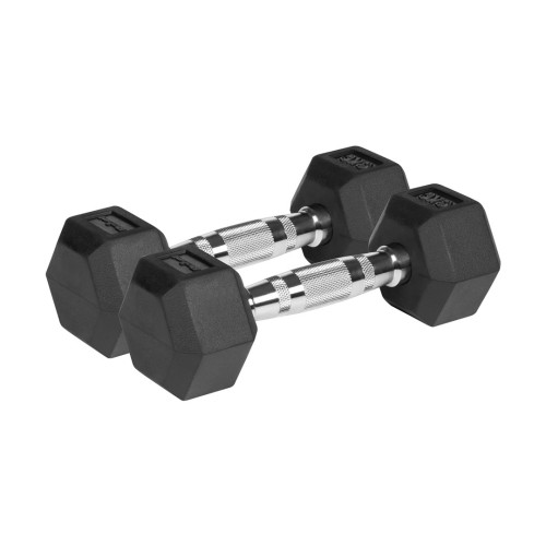 Hantle żeliwne gumowane HEX 2x3 kg REBEL ACTIVE - 2595835