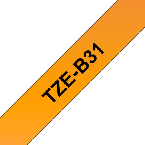 Brother TZE-B31 taśmy do etykietowania Czarny na pomarańczowym fluorescencyjnym - 2598355
