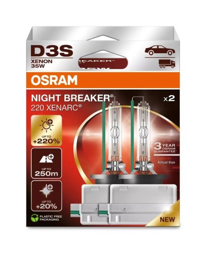 Zestaw żarówek D3S 42V 35W PK32D-5 XENARC NIGHT BREAKER 220 biała 4500K - 2593357
