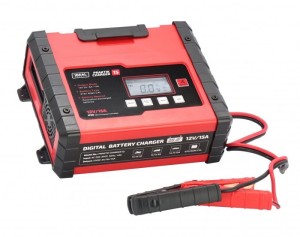 Prostownik PRAKTIK CHARGER 15 LCD, napięcie ładowania: 12 V IDEAL, prąd ładowania: 2/8/15A, napięcie zasilania: 230V, rodzaj akumulatora: AGM/EFB/GEL/MF/WET