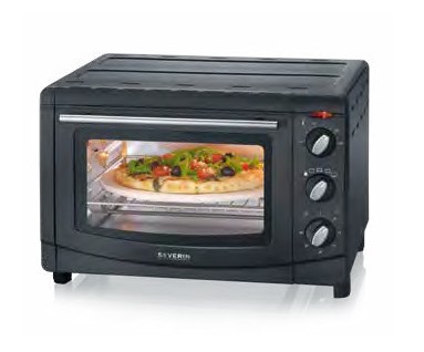 SEVERIN MINI PIEKARNIK, TERMOOBIEG, ZAKRES TEMP. 100°C-230°C, TIMER DO 60 MIN, RUSZT, BLACHA, TACKA, 20 L, MOC 1500W TO 2068 - 2603202