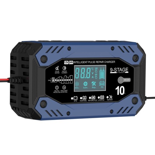 Prostownik automatyczny z LCD 24V 5A / 12V 10A LiFePO4 / AGM - 2586342