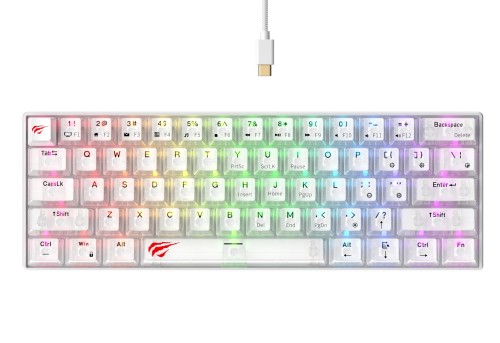 Klawiatura gamingowa Havit KB903L (biel transparentna) - 2605760