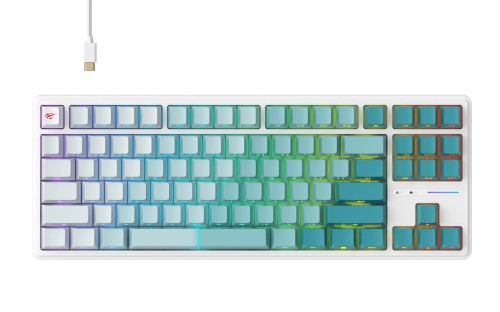 Klawiatura gamingowa Havit KB901L (biało-zielony) - 2605766