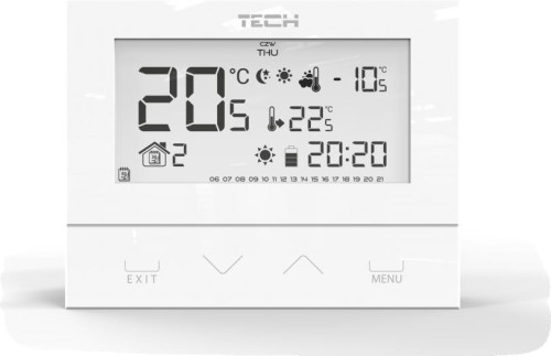 Regulator Tech Controller ST-292V3 przewodowy pokojowy dwustanowy L-5 (3mm Glass) biały - 2587338