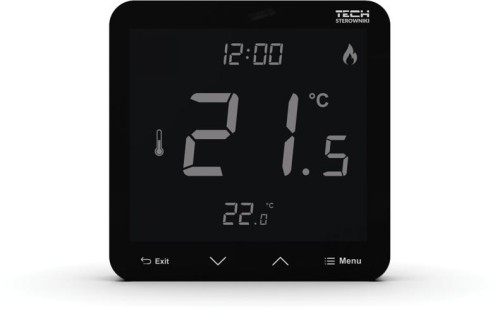 Bezprzewodowy regulator pokojowy czarny R-10S PLUS Tech Sterowniki - 2587467