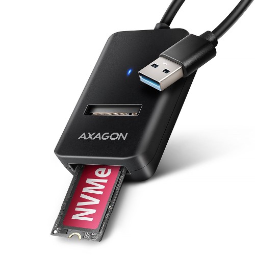 Axagon ADM2-AM USB-A 10Gbps - M.2 NVMe & SATA SSD adaptér, kabelis USB-A 10cm Obudowa SSD Czarny - 2549602