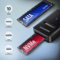 Axagon ADM2-AM USB-A 10Gbps - M.2 NVMe & SATA SSD adaptér, kabelis USB-A 10cm Obudowa SSD Czarny - 2549599