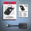 Axagon ADM2-AM USB-A 10Gbps - M.2 NVMe & SATA SSD adaptér, kabelis USB-A 10cm Obudowa SSD Czarny - 2549596