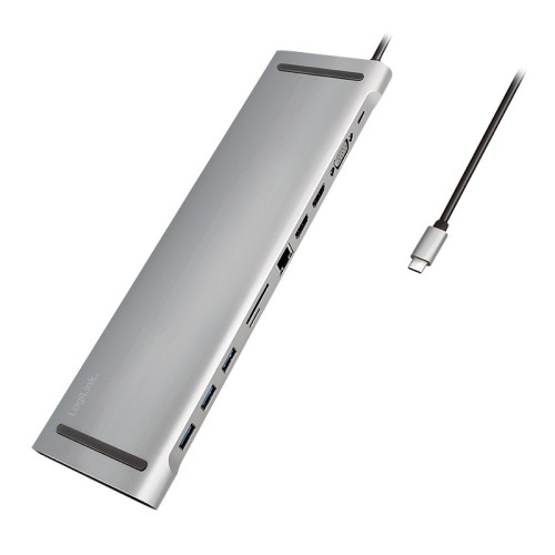 LogiLink UA0373 - Przewodowy - USB 3.2 Gen 1 (3.1 Gen 1) Type-C - 100 W - 3,5 mm - 10,100,1000 Mbit/s - Aluminiowy - 2587579