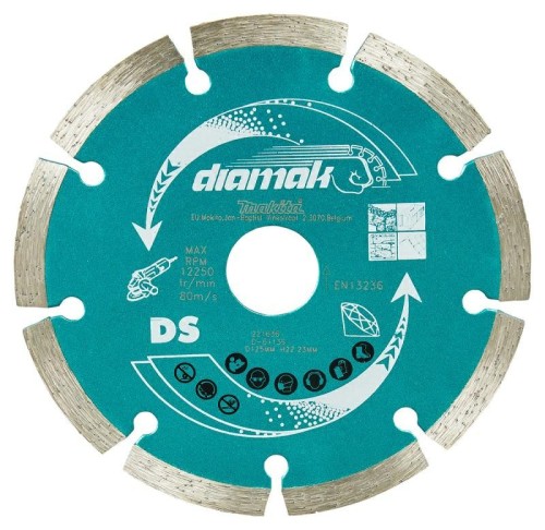 MAKITA TARCZA DIAMENTOWA 125x22,23mm SEGMENT (SUCHA) /10szt. BETON, CEGŁA, MARMUR - 2608150