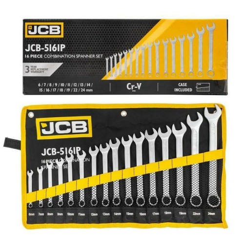 JCB KLUCZ PŁASKO-OCZKOWY kpl.16el. (6-24mm) - 2592248