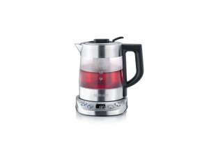 SEVERIN CZAJNIK ELEKTR. SZKŁO-STAL, REGULACJA TEMP. W PODSTAWIE, AUT. PROGRAMY, SITKO DO HERBATY, POJ. 1 L, MOC 2200W WK3473