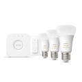 Philips Hue White ambiance Zestaw startowy: 3 inteligentne żarówki E27 (1100) + regulator przyciemniania Hue Dimmer switch - 2128617