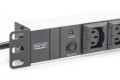 Digitus Listwa zasilająca PDU 19" Rack, 10x gniazdo C13, 2.0m, 1x wtyk C14, 10A, zabezpieczenie przeciążeniowe, profil aluminiowy - 2589406