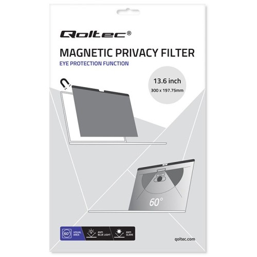 Qoltec Filtr prywatyzujący do MacBook Air 13.6" | Magnetyczny | Ochrona wzroku - 2141117