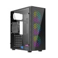 GEMBIRD OBUDOWA FORNAX 500 MIDI-TOWER (2X USB 3.1, 1X USB 2.0, HD AUDIO, SZKLANY PANEL BOCZNY, PODŚWIETLENIE ARGB) CZARNA - 2615547
