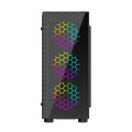 GEMBIRD OBUDOWA FORNAX 500 MIDI-TOWER (2X USB 3.1, 1X USB 2.0, HD AUDIO, SZKLANY PANEL BOCZNY, PODŚWIETLENIE ARGB) CZARNA - 1606841
