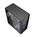 GEMBIRD OBUDOWA FORNAX 500 MIDI-TOWER (2X USB 3.1, 1X USB 2.0, HD AUDIO, SZKLANY PANEL BOCZNY, PODŚWIETLENIE ARGB) CZARNA - 2615553
