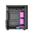 GEMBIRD OBUDOWA FORNAX 500 MIDI-TOWER (2X USB 3.1, 1X USB 2.0, HD AUDIO, SZKLANY PANEL BOCZNY, PODŚWIETLENIE ARGB) CZARNA - 1606848