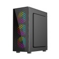 GEMBIRD OBUDOWA FORNAX 500 MIDI-TOWER (2X USB 3.1, 1X USB 2.0, HD AUDIO, SZKLANY PANEL BOCZNY, PODŚWIETLENIE ARGB) CZARNA - 2615555