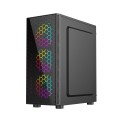 GEMBIRD OBUDOWA FORNAX 500 MIDI-TOWER (2X USB 3.1, 1X USB 2.0, HD AUDIO, SZKLANY PANEL BOCZNY, PODŚWIETLENIE ARGB) CZARNA - 1606842