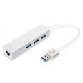 HUB 3-portowy USB 3.0 SuperSpeed z LANGigabit LAN adapter, aluminium - 1922641