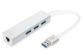 HUB 3-portowy USB 3.0 SuperSpeed z LANGigabit LAN adapter, aluminium - 2007388