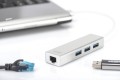 HUB 3-portowy USB 3.0 SuperSpeed z LANGigabit LAN adapter, aluminium - 2594246