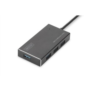 Hub/Koncentrator DIGITUS 4-portowy USB 3.0 SuperSpeed, aktywny, aluminium