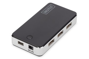 Hub USB DIGITUS DA-70222 7xUSB 2.0, aktywny, czarny