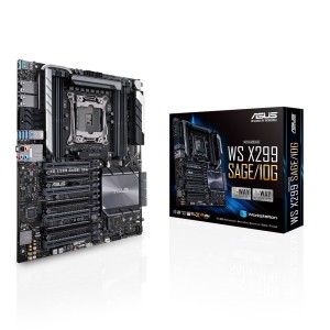 ASUS WS X299 SAGE/10G, 1x 066, Intel X299,  8x DIMM DDR4 4200(O.C.)/2933 Non-ECC, 7 x PCIe 3.0, 2x M.2, 8x SATA, 1x U.2, Intel Rapid Storage Technology Raid 0;1;5;10, 2x10Gb Intel X550-AT2, Realtek AL