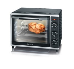 SEVERIN MINI PIEKARNIK Z TERMOOBIEGIEM, PÓJ. 30 L , TEMP. DO 230°C, TIMER DO 120 MIN., ROŻNO, RUSZT I BLACHA MOC 1600W TO2056 - 2612043