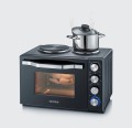 SEVERIN MINI PIEKARNIK Z PŁYTAMI DO GOTOWANIA, ZAKRES TEMP. 100°C-230°C, TIMER DO 120 MIN, 30 L, 1500W TO2074 - 2612085