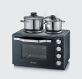 SEVERIN MINI PIEKARNIK Z PŁYTAMI DO GOTOWANIA, ZAKRES TEMP. 100°C-230°C, TIMER DO 120 MIN, 30 L, 1500W TO2074 - 2612084